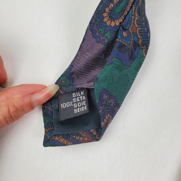 Vtg Stefano Milano Italy paisley silk tie - Picture 5 of 5